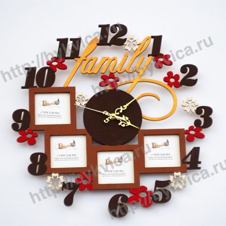 Часы деревянные с надписью