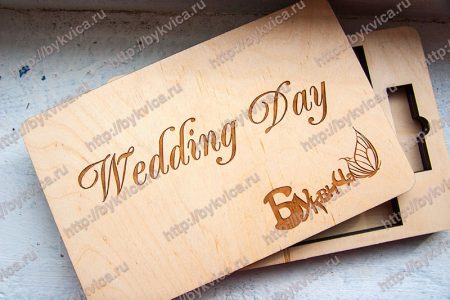 Футляр для флешки и фотографий из дерева