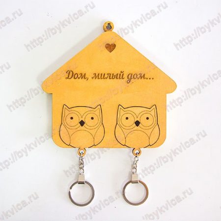 Ключница деревянная настенная с совами