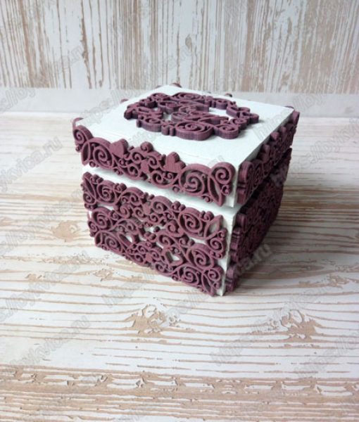 Шкатулка для обручальных колец из дерева с монограммой