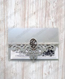 priglasit7 Пригласительные на свадьбу в любом цвете с монограммой и лентой