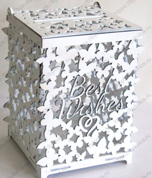 Коробка для конвертов на свадьбу с надписью "Best Wishes"