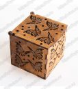 Шкатулка для обручальных колец из дерева с бабочками