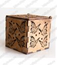 Шкатулка для обручальных колец из дерева с бабочками тов 1
