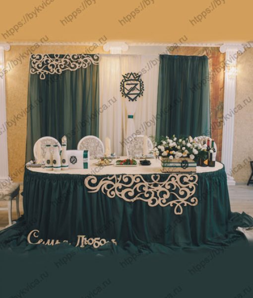 Декор свадебного стола. Узорные углы для оформления свадебного стола