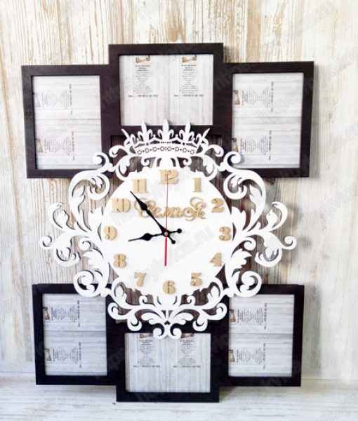 Рамка для фотографий с часами. Рамка настенная